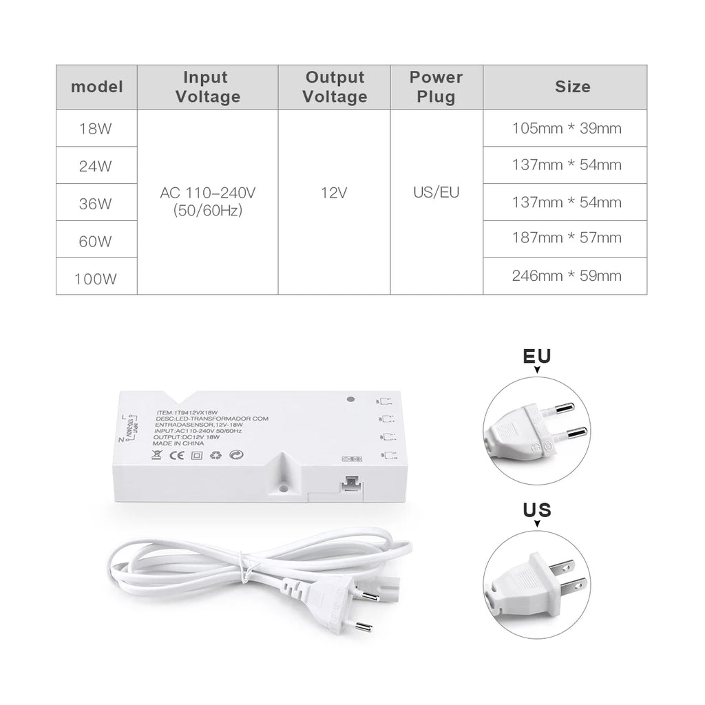 COB 2835 5050 LED Strip Controller Touch Switch Dimmer with 12V Power Charger 4-10 Dupont Ports Lighting Transformers Driver Oasis Select