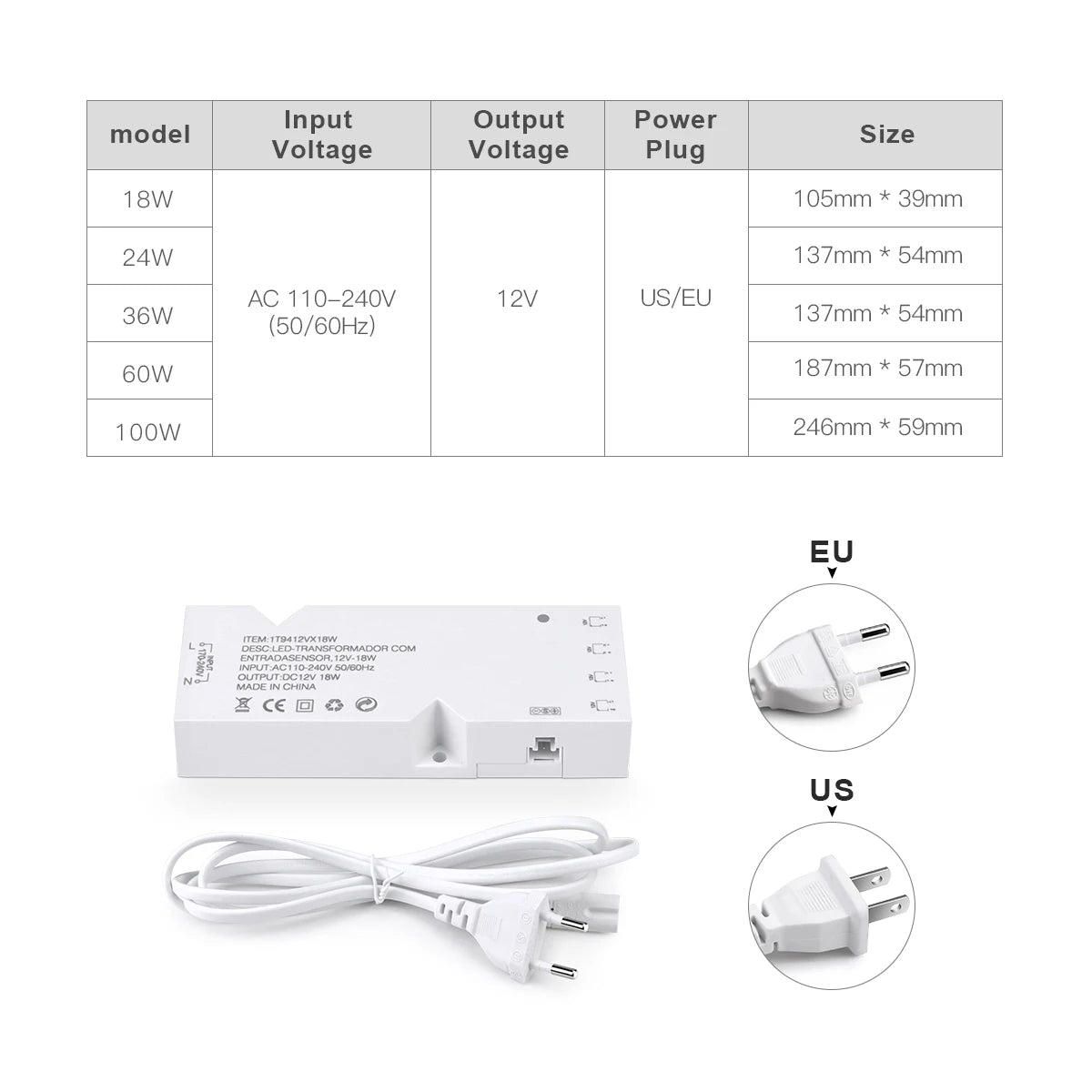 COB 2835 5050 LED Strip Controller Touch Switch Dimmer with 12V Power Charger 4-10 Dupont Ports Lighting Transformers Driver Oasis Select