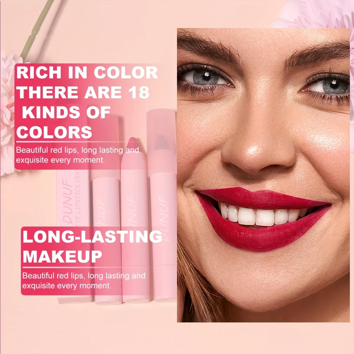 DUNUF 1 Pcs Matte Lip Liner Velvet Lip Gloss Waterproof Long-Lasting Easy to Color Music Festival Ready Lip Makeup for Lipstick Oasis Select