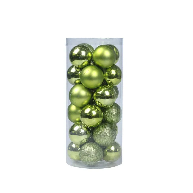 24pcs 3cm Christmas Balls Christmas Tree Ornaments Ball Xmas Hanging Tree Pendants Home Party Christmas Tree Decor New Year Gift Oasis Select Light green