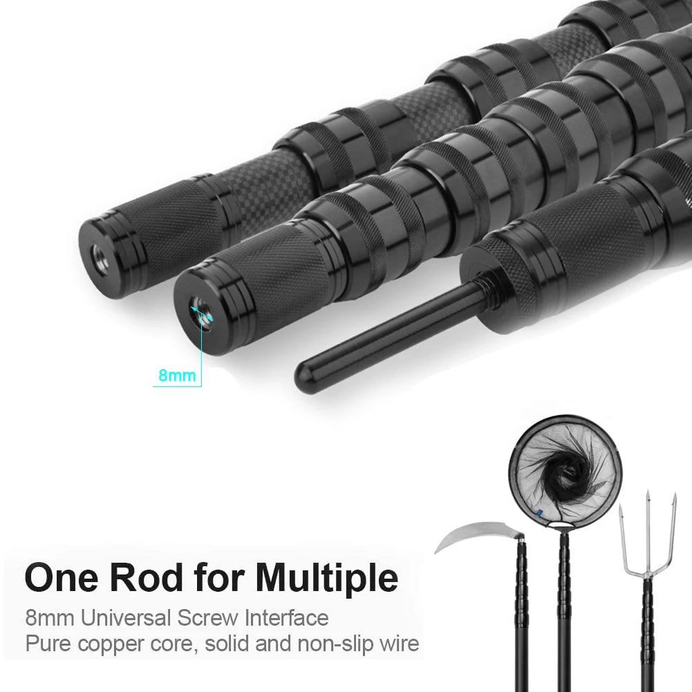 Fish Handle Collapsible Pole Carbon Fiber Telescoping Fishing LandingNet Rod Carp Fishing Tackle Portable Rod For Fishing Parts Oasis Select