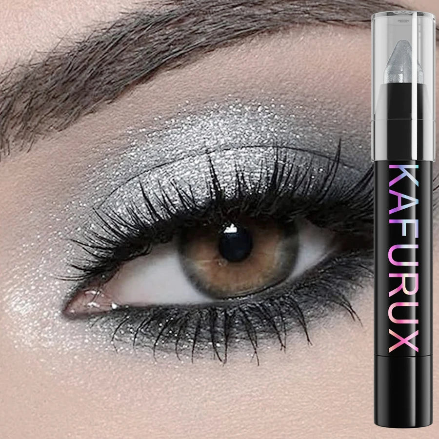 KAFURUX 25-Color Glitter Eyeshadow Pencil – Waterproof & Matte