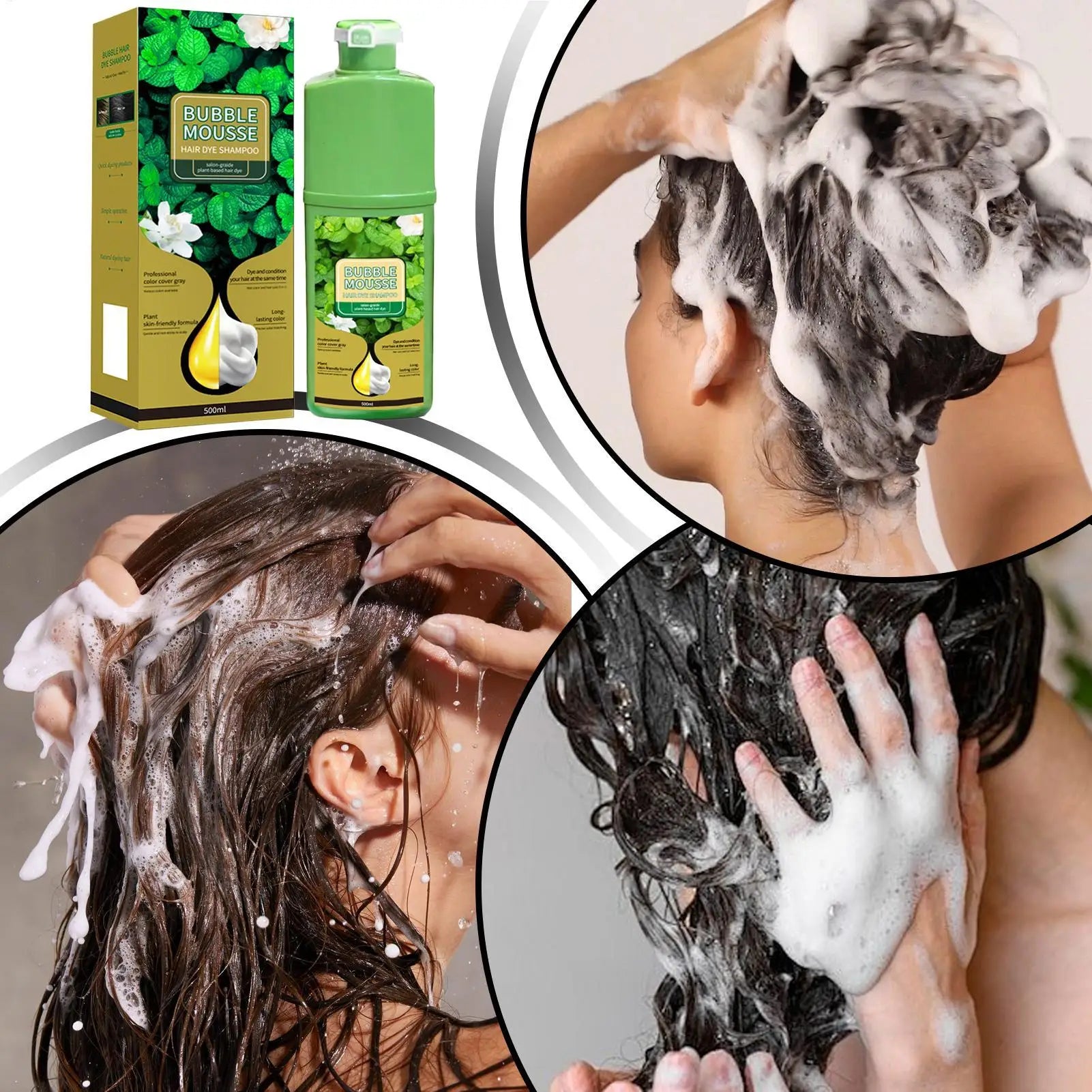 Natural Plant Herbal Hair Dye Shampoo 5 Minutes Change Hair Color Non-irritating Repairs Gray White Hair Care Products Women Men Oasis Select