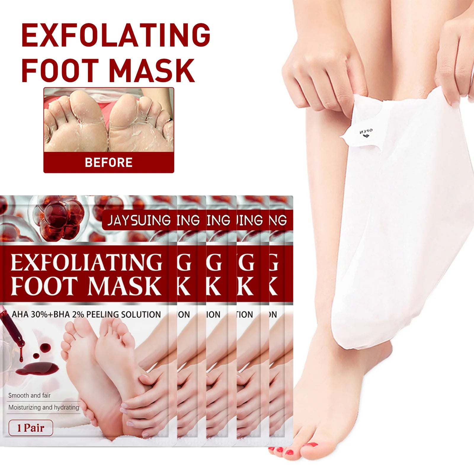 AHA Exfoliating Foot Mask – Dead Skin & Cracked Heel Peel Exfoliating Foot Mask Oasis Select