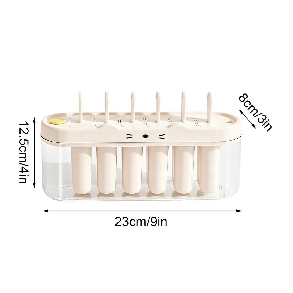 Pop Stick Maker Mold Popsicles Molds 6 Cavity Popsicles Molds Silicone Popsicles Maker Mold Ice Pop Molds Popsicles Sticks Oasis Select White