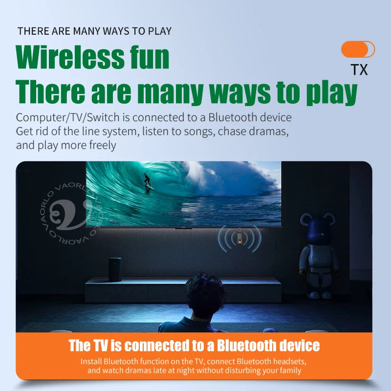 2-In-1 Wireless Audio Adapter Bluetooth 5.4 Receiver Transmitter 3.5mm AUX Lossless Sound MIC For Car Speaker TV PC Airplane Oasis Select