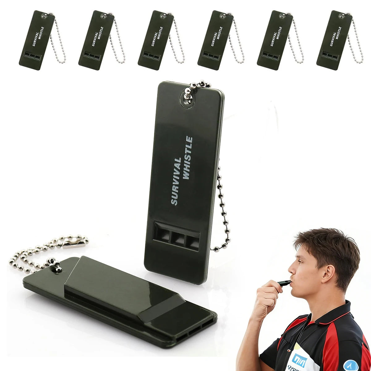 3/6/12 PCS Emergency Whistle – Loud Shrill Survival Whistle for Hiking, Self-Defense & Rescue | Flat Keychain Safety Alert Oasis Select