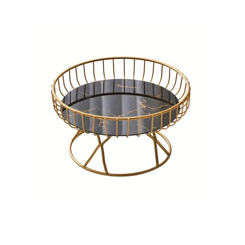 Light Luxury Fruit Plate, Creative Living Room Home Fruit Basket Afternoon Tea Candy Dessert Stand Snack Tray,Party Supplies Oasis Select black tray S