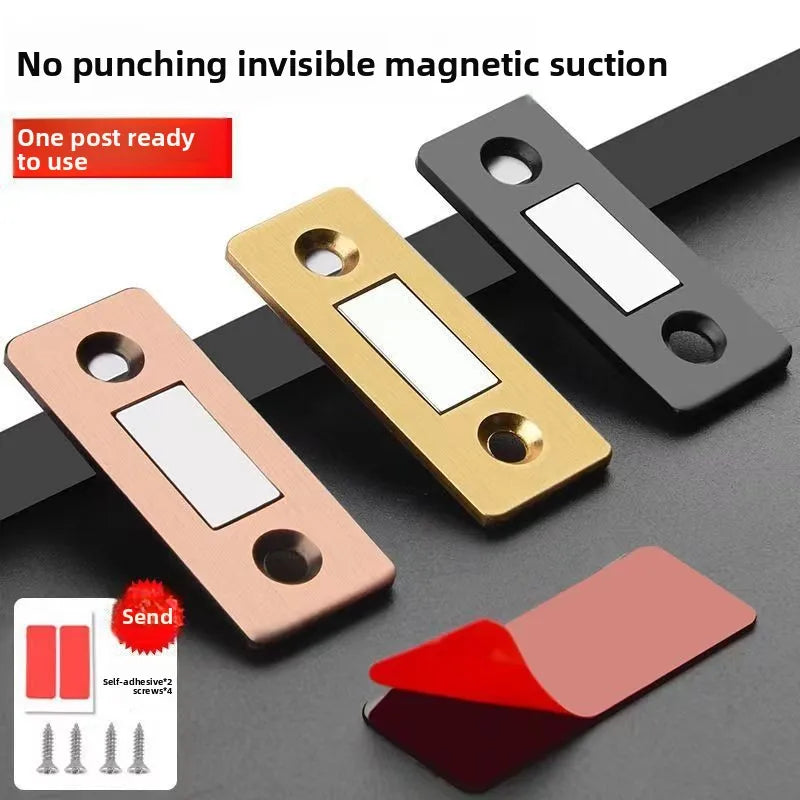Punch Free Cabinet Catches Strong Magnetic L-shaped Closet Door Closer Ultra Thin Invisible Anti Collision Furniture Hardware Oasis Select