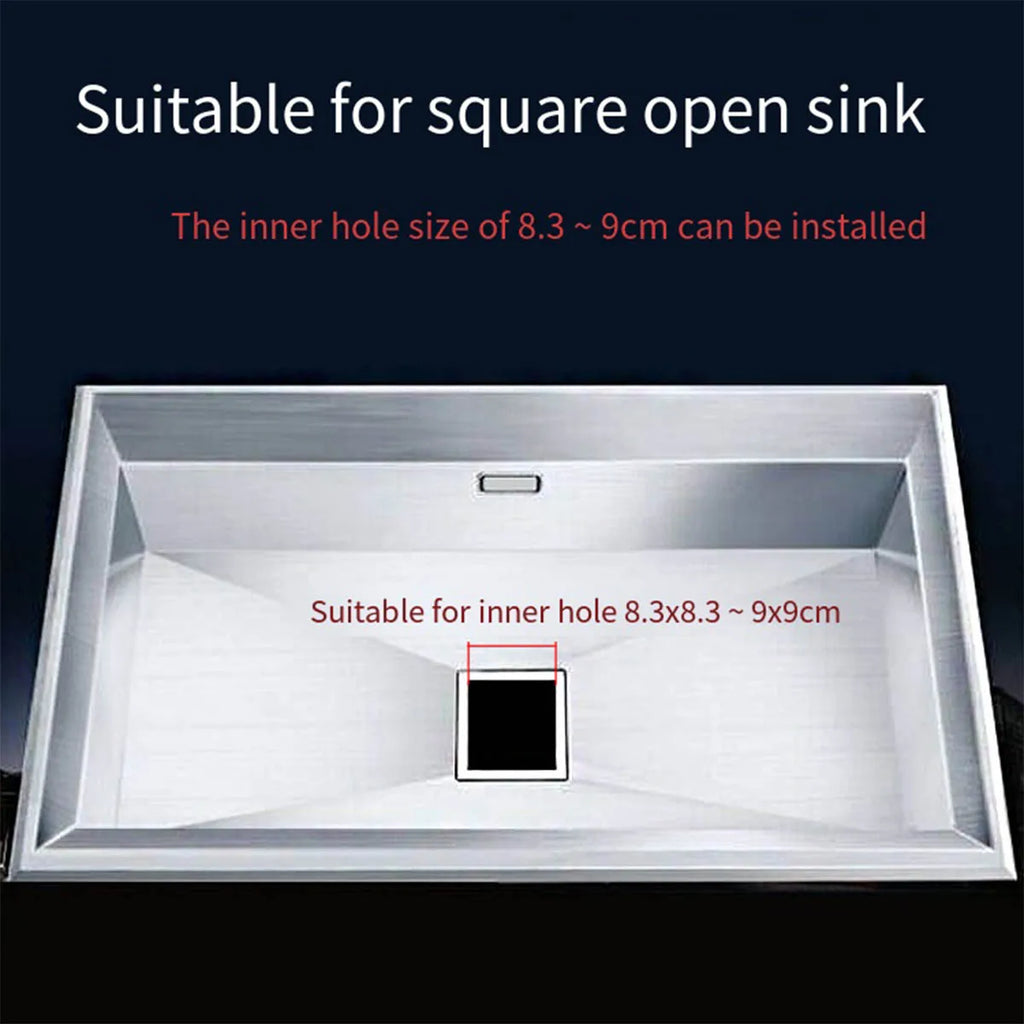 Square Stainless Steel Kitchen Sink Strainer Drainer Post Stopper Waste Plug Filter Plug Lid r Bathroom Floor Drains Oasis Select