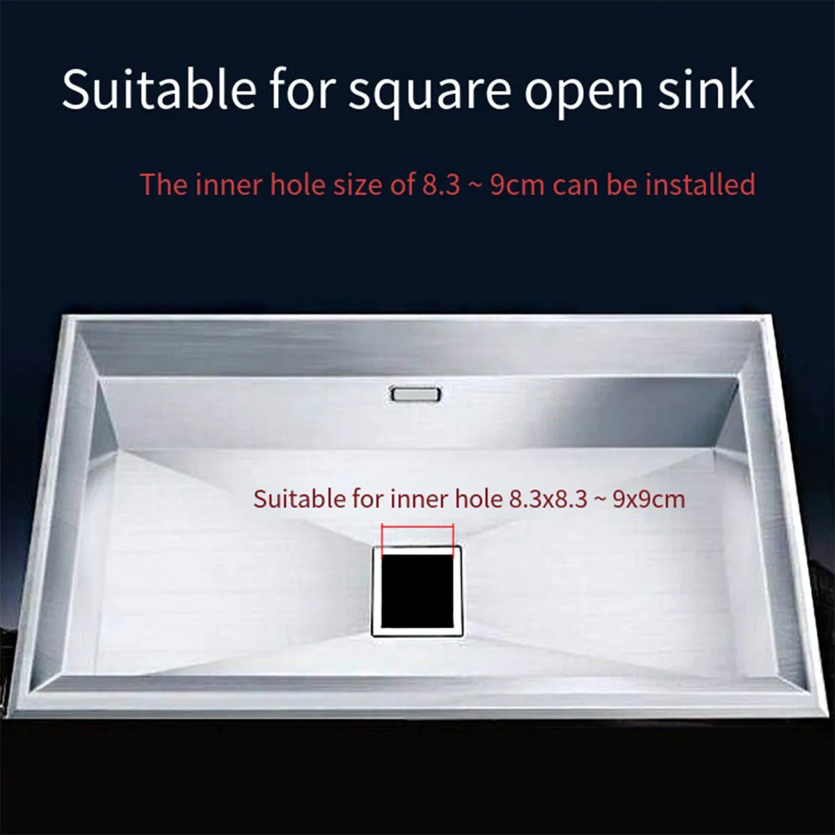 Square Stainless Steel Kitchen Sink Strainer Drainer Post Stopper Waste Plug Filter Plug Lid r Bathroom Floor Drains Oasis Select