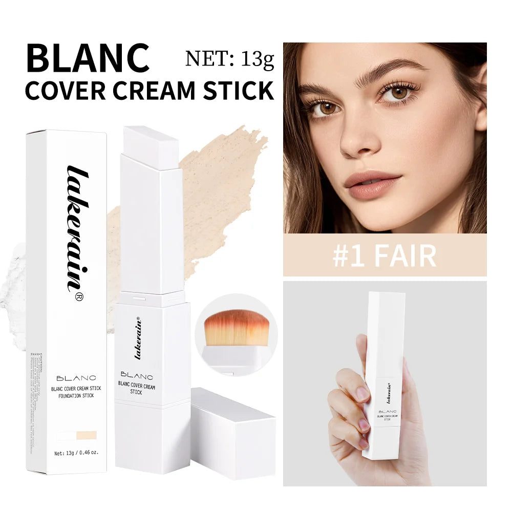 Foundation Stick Color Changing Foundation Detachable Brush Blanc Cover Cream Stick High Coverage Smoothly Blending Base Makeup Oasis Select 1 Fair