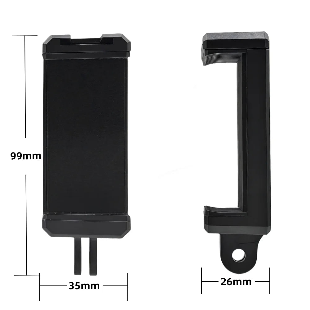 Phone Holder Cold Shoe Mount Clip – GoPro & 1/4" Tripod Adapter