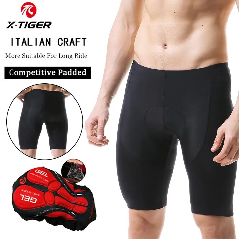 X-TIGER Cycling Shorts Men Gel Pad Bicycle Clothes MTB Road Bike Pants Anti-slip Leg Grips Bike Shorts Summer Outfit Clothes Oasis Select XM-DK-00101 M