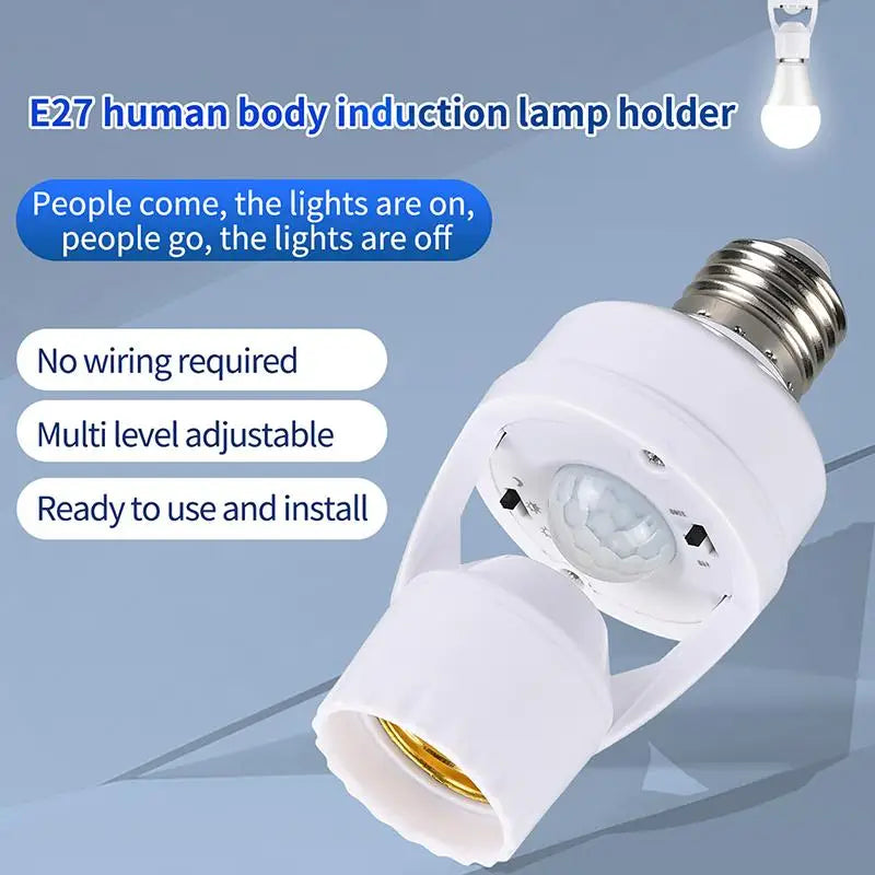 360 Degrees Human Induction Motion Sensor Lamp Socket Base AC85-265V Delay Time Switch E27 Base Holder Socket Adapter Oasis Select