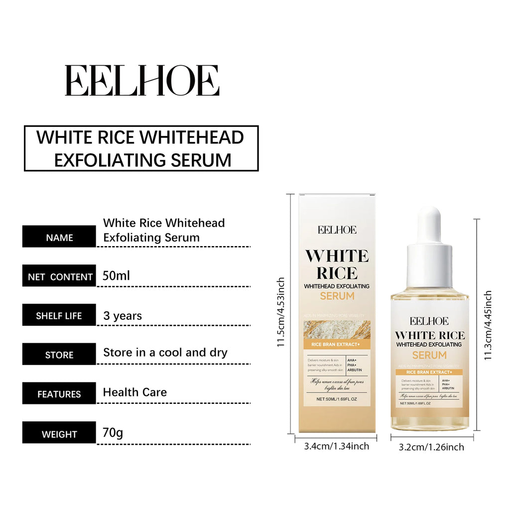 Rice Exfoliating Serum AHA PHA Arbutin Gentle Exfoliation Brightening Smooth Skin Pore Care Dead Skin Remover Daily Use 50ml Oasis Select