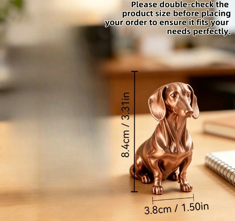Sitting Dachshund Figurine cute Short-Leg Dog Statue Ornament for DIY customize Pet Lover Gift Modern Aesthetic Room Decor gifts Oasis Select Dachshund bronze