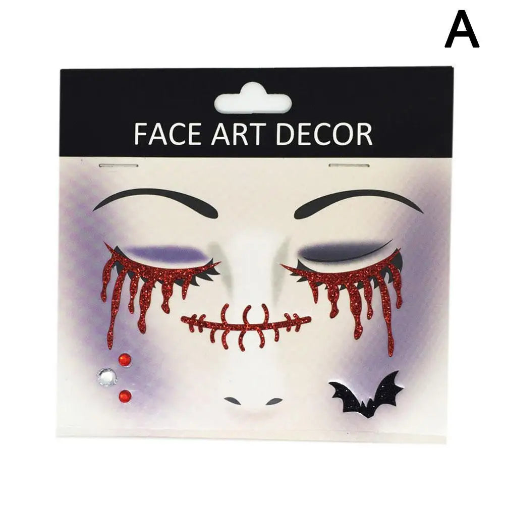 Halloween Face Gems Rhinestone Crystal Glitter Jewel Stickers Face Gem Stickers Oasis Select A