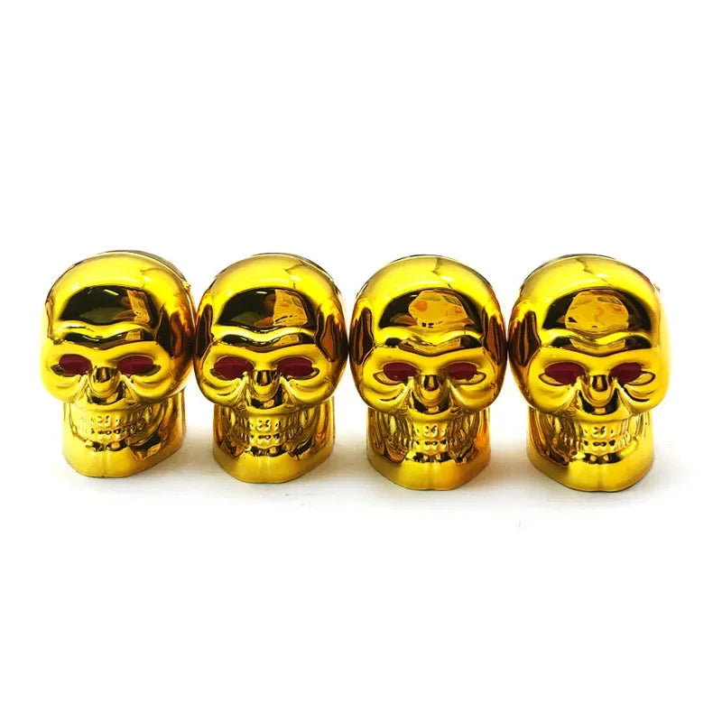Skull Valve Caps ABS Car Wheel Plugs For Alloy Wheels Tire Valve Cap Auto Valve Cover For Cars Motorcycles Bikes Oasis Select Gold