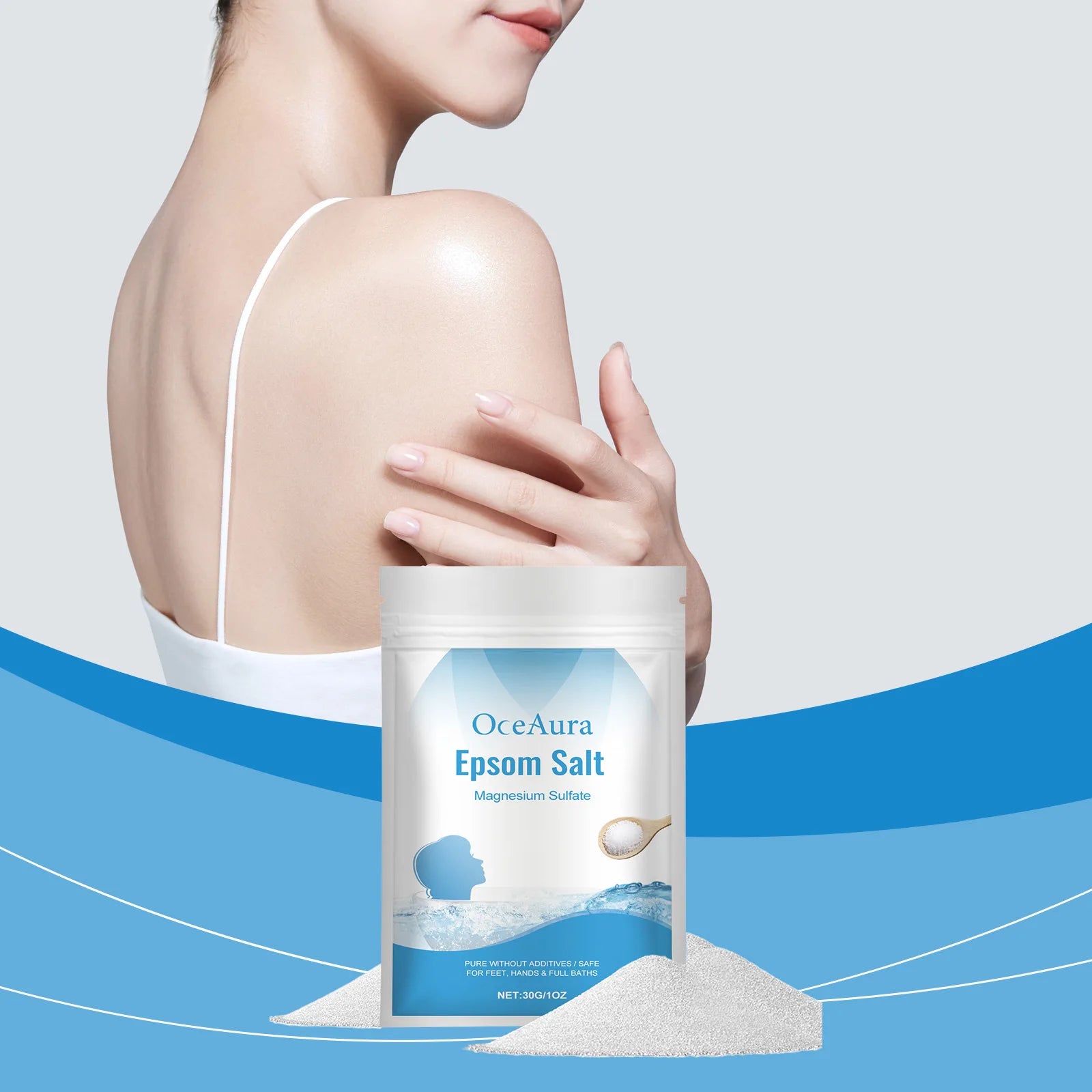 OceAura Epsom Salt Bath Soak – Magnesium Sulfate Body Scrub Epsom Salt Bath Soak Oasis Select