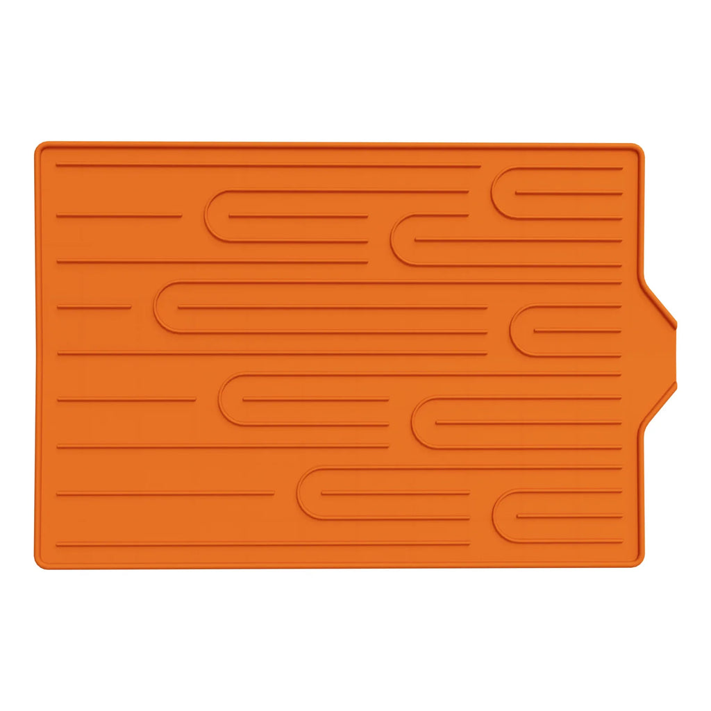 Silicone Dish Drying Mat Large Multipurpose Non-Slip Heat Resistant Countertop Easy Clean for Dishes Hot Pots Multi Colors Oasis Select Orange 60x40 cm Rectangular