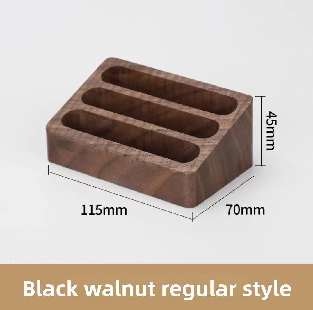 1pcs Wooden Business Card Box Creative Desktop Large Capacity Display and Storage Front Desk Business Card Holder Oasis Select Black walnut