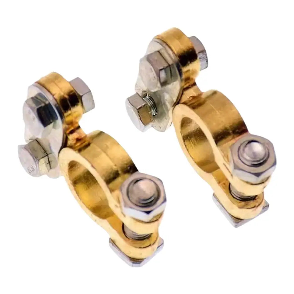 Brass Battery Terminal Connectors – Positive & Negative Pair