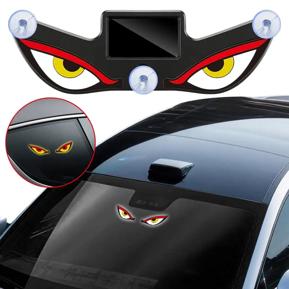 Solar Devil Eye LED Car Light – Waterproof Windshield Sticker