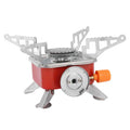 Mini Folding Portable Butane Gas Stove Compact Camping Picnic Stove Gas Burner Compatible Outdoor Cooker for for Long Canister Oasis Select Orange