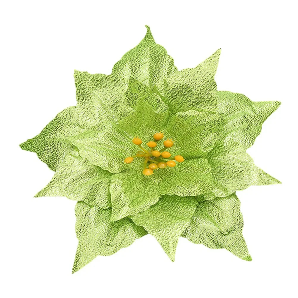 Antique Brass Used For Christmas Trees Hanging Flowers Tree Decoration Glitter Poinsettia Eye Catching Addition Oasis Select Green China Mainland