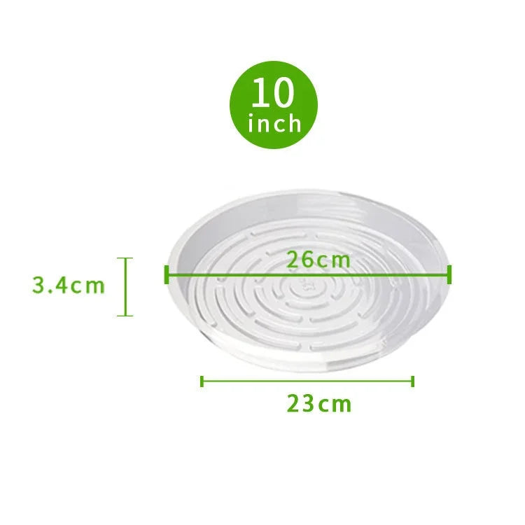 Flowerpot Base Transparent Horticultural Plant Pot Base Anti-Slip Circular Home Pot Tray Waterproof Indoor Outdoor Plant Saucer Oasis Select 10 inches 5pcs