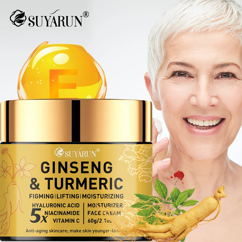 SUYARUN Ginseng Turmeric Face Cream - Anti-Aging Brightening Moisturizer, Natural Skincare for All Skin Types. Oasis Select