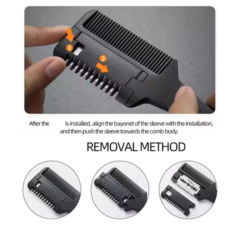 Double Sided Hair Thinner Trimmer Razor Comb Cutting Scissors Razor Comb for Trim & Thin Home Salon Home Haircut Styling Oasis Select