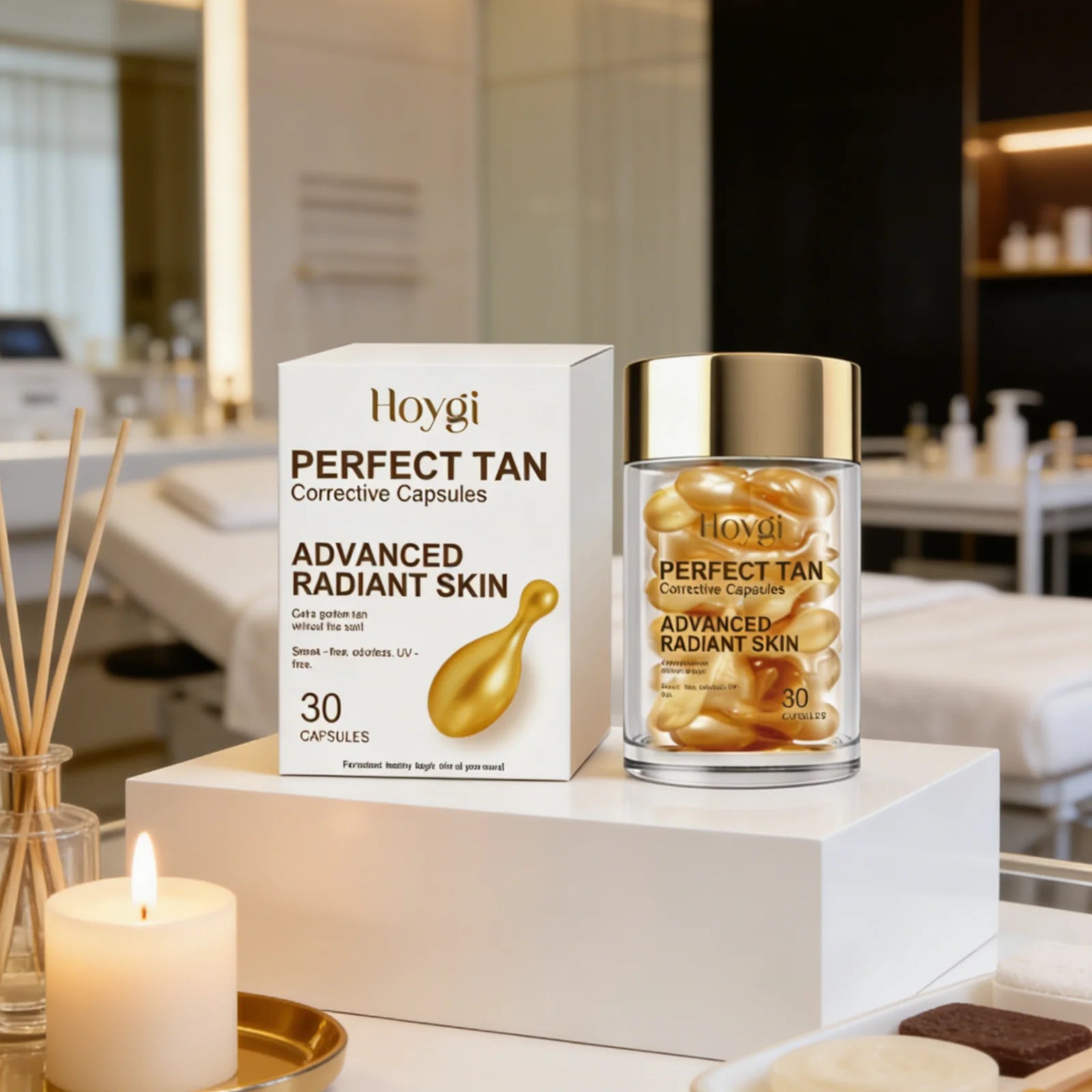 Hoygi Perfect Tan Capsules – Natural Skin Tone Corrector Self Tan Capsules Oasis Select