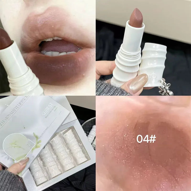QIBEST Matte Lipstick – Velvet Soft-Mist, Long-Lasting Color