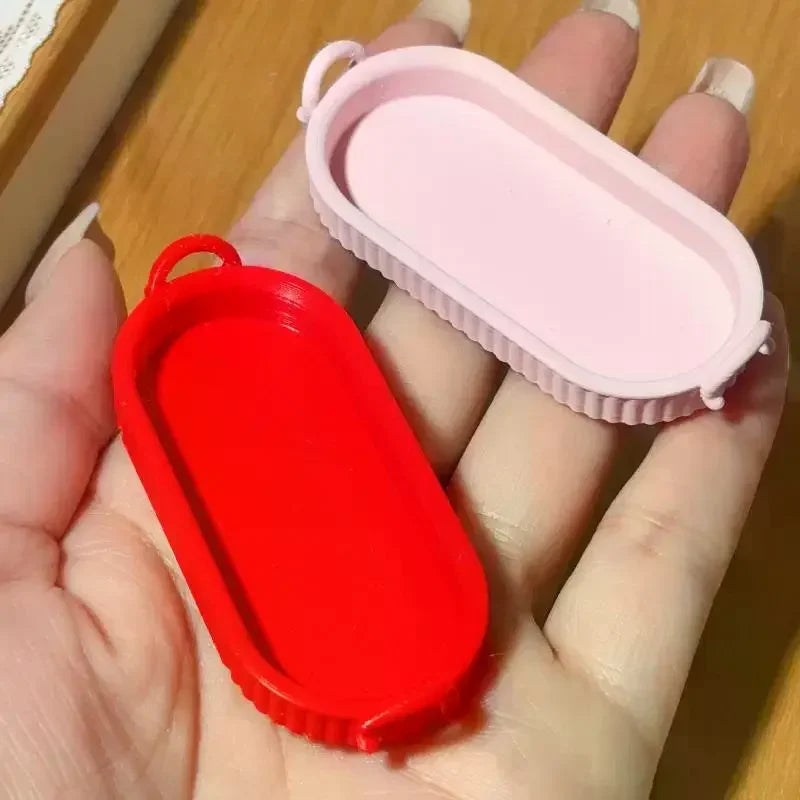 Dollhouse Miniature Kitchen Accessory, Single Piece Simulative Elliptical Plate Food Scene Oasis Select
