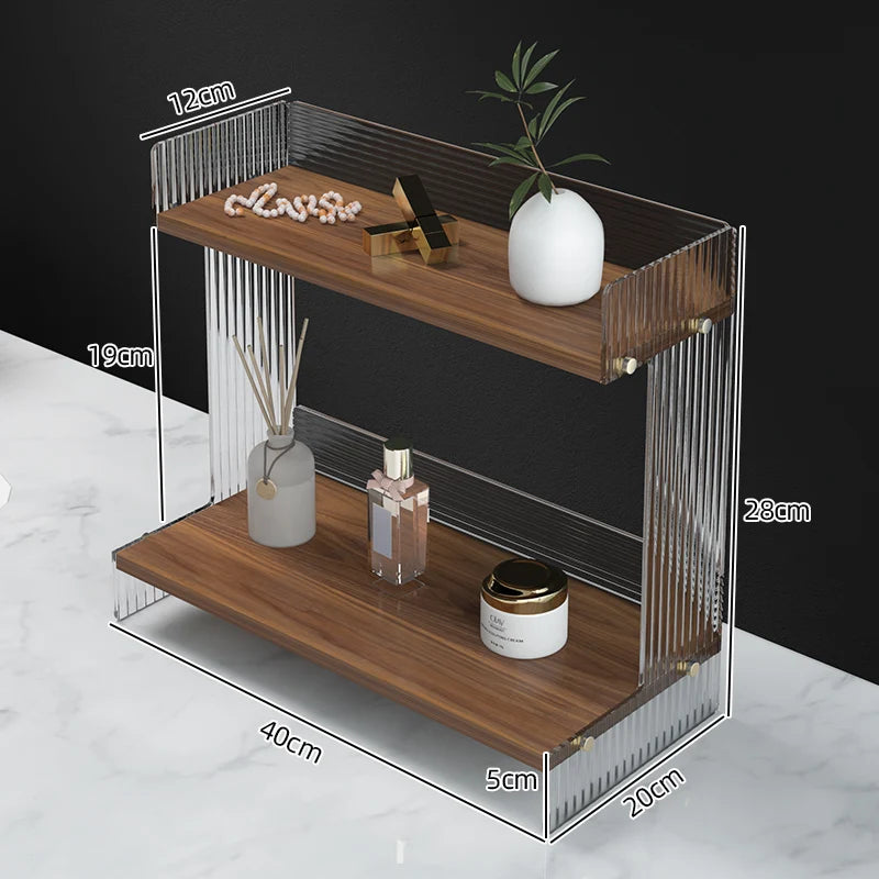 Bathroom Vanity Shelf Cosmetics Shelf Bathroom Vanity Skincare Desktop Storage Box Bathroom Organizer Oasis Select 40x20x28cm 1