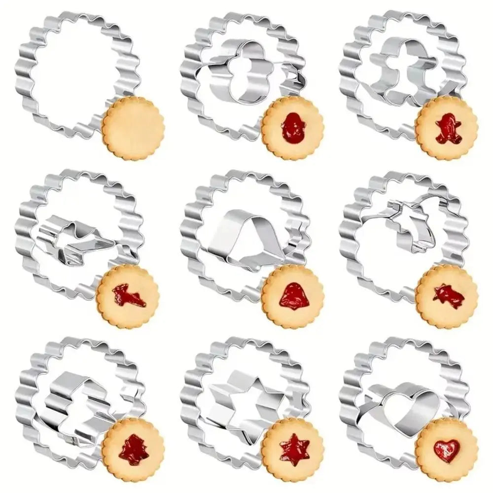 9pcs 304 Stainless Steel Christmas Cookie Cutters Snowman Xmas Tree Biscuit Baking Tools Gingerbread Man Pastry Mold Oasis Select