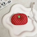 Harajuku Korean Earphone Decoration Accessories Handmade Fabric Cute Tomatoes Wave Dot Earphone Storage Bag Data Cable Organizer Oasis Select Red