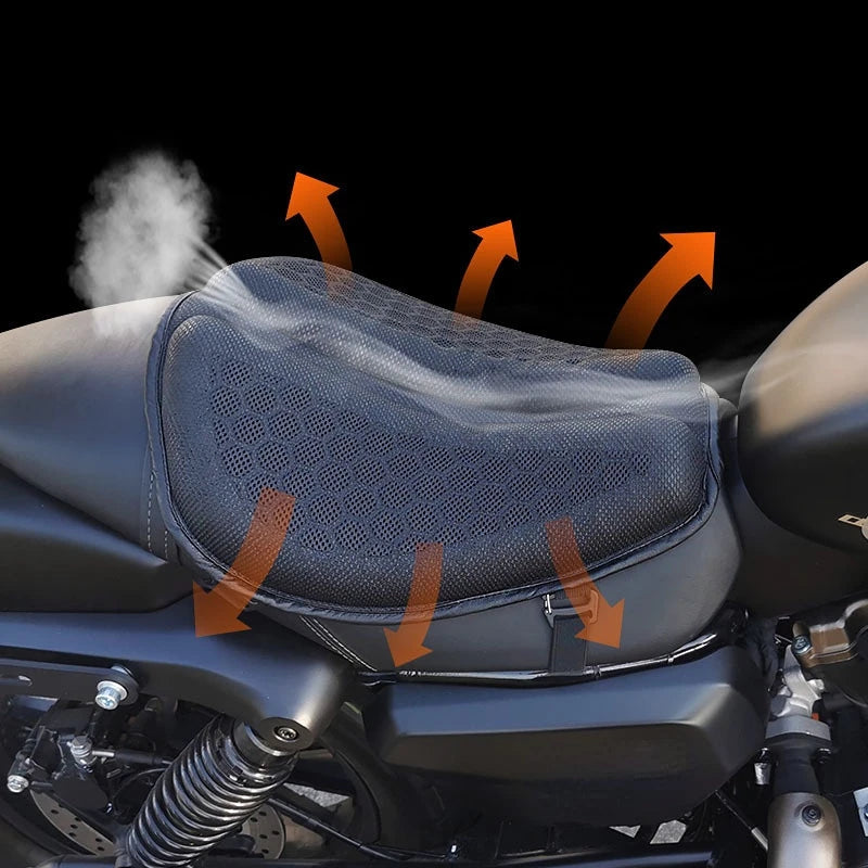 Universal Motorcycle Gel Seat Pad 3D Honeycomb Structure Breathable Anti-slip Summer Cooling Cushion Soft Comfort Seat Cover Oasis Select