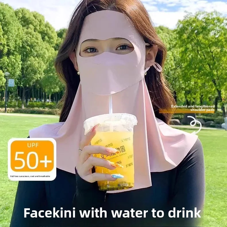 1-10PCS Ice Silk Face Mask Women Cooling Breathable UV Protection Eye Cover Summer Sun Mask Dustproof Stylish Face Gaiter Oasis Select