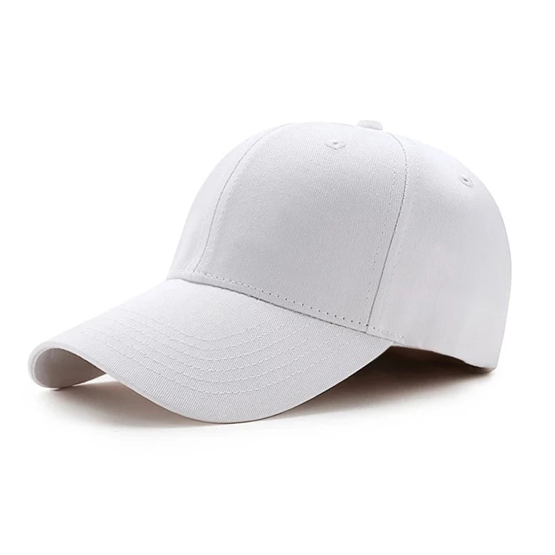 Simple Solid Color Unisex Hat Plain Curved Sun Visor Hat Outdoor Dustproof Baseball Cap Adjustable Leisure Caps Men Women Oasis Select White