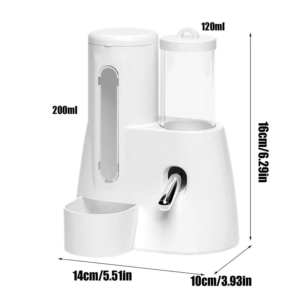 Automatic Hamster Feeder Hamster Feeder Automatic Water Dispenser 2in1 Large Capacity Feeding Supplies Pet Supplies Water bottle Oasis Select Clear