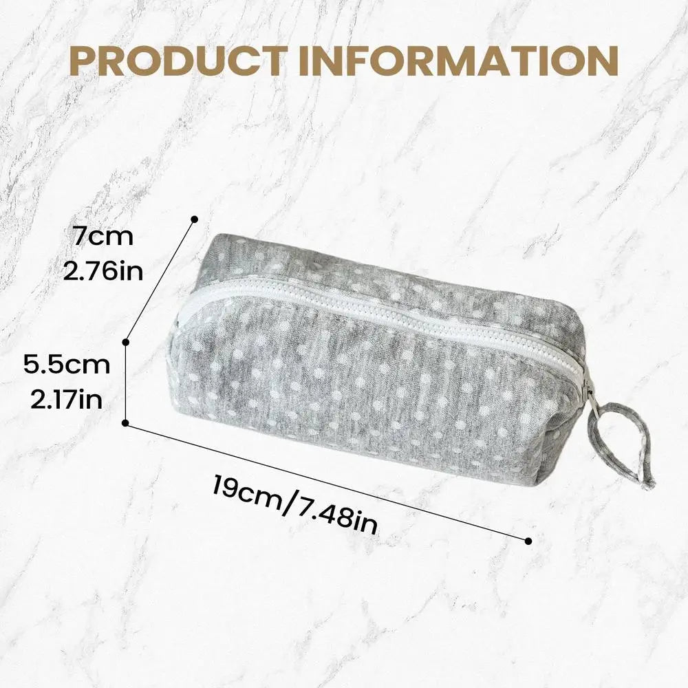 Pencil Bag Multifunctional Dot Design Pencil Case Large Capacity Stationery Pouch Stationery Organizer Bags Back To School Oasis Select White