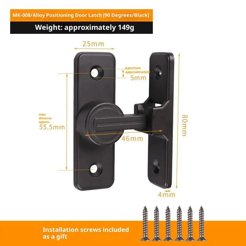 Zinc Alloy 90° Sliding Door Latch | Luminous Barn Gate Bolt