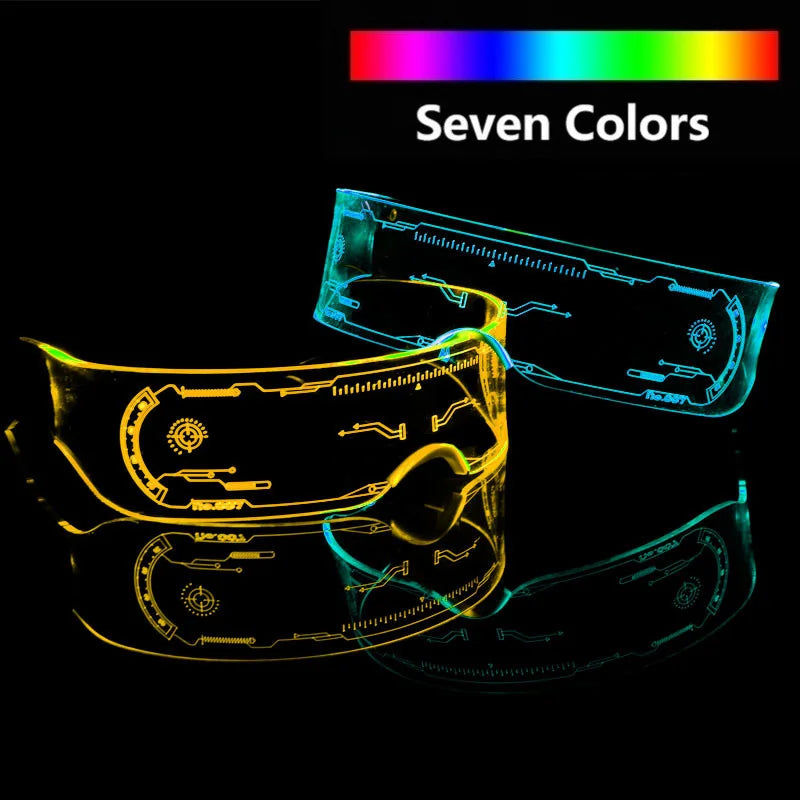 LED Light-Up Party Glasses – 7-Color Luminous Goggles