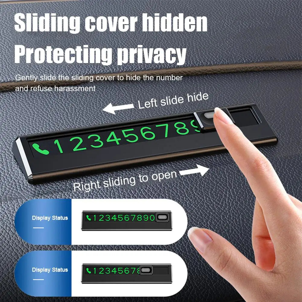 Car Styling Temporary Parking Card Plate Telephone Number Black/white Auto Phone Number Card Card Car Sticker Luminous Oasis Select