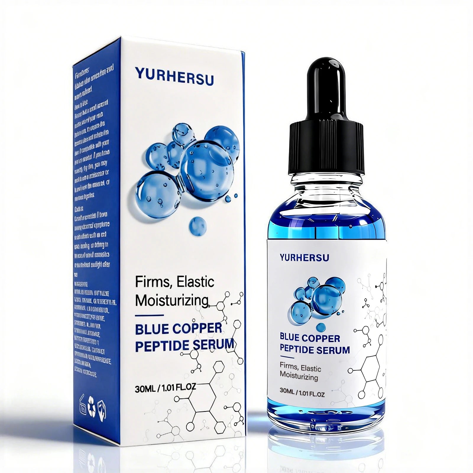 Blue Copper Peptide GHK-Cu Facial Serum – Firming & Moisturizing Copper Peptide Serum Oasis Select 2pcs 30ml