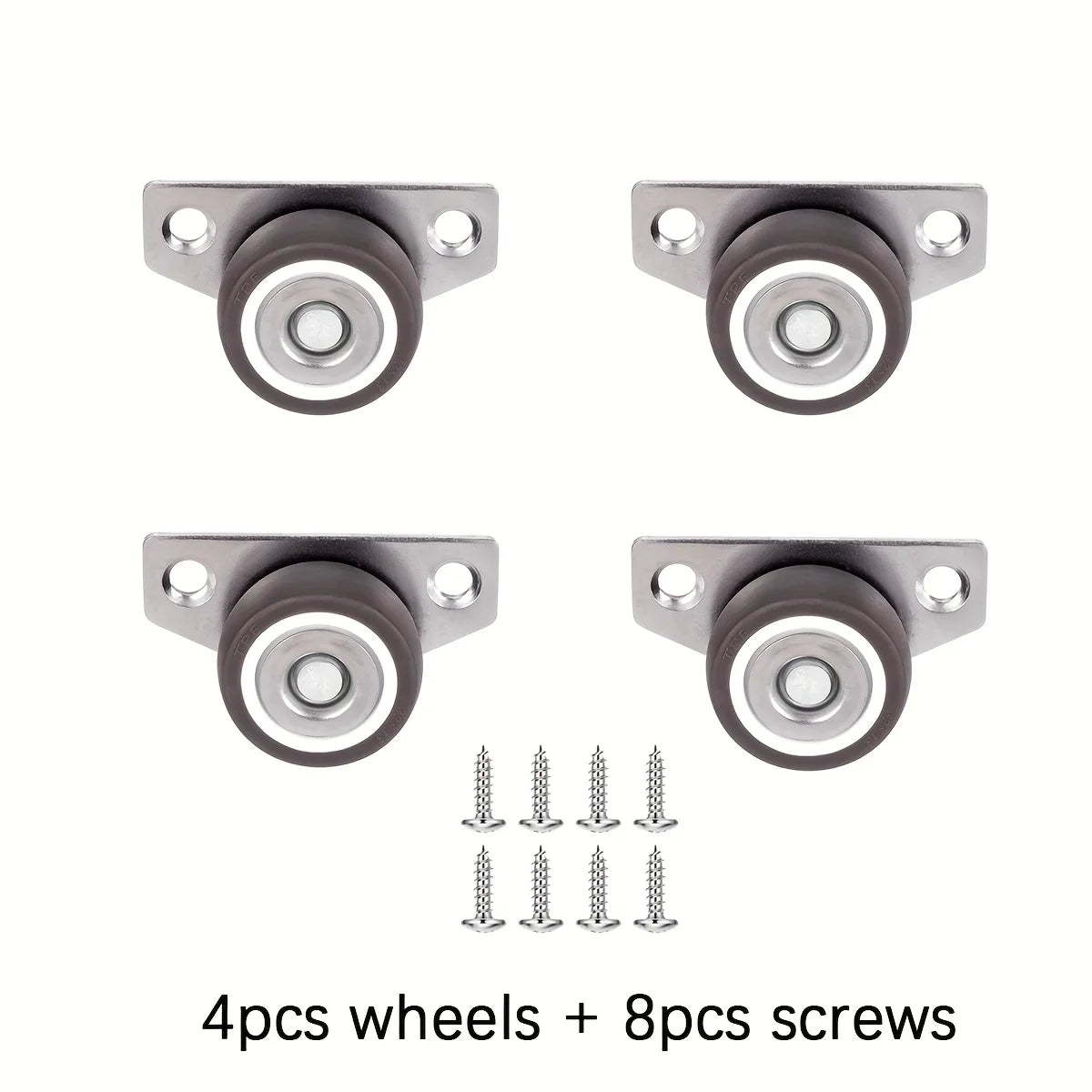 2/4pcs side mounted casters, 1.25 inch small wheels for furniture, drawers, trays, DIY projects, non-rotating, with two screws Oasis Select 4pcs