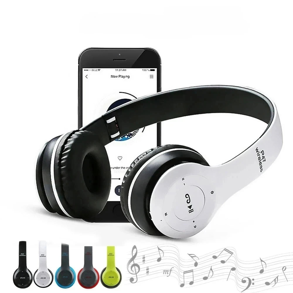 P47 Wireless Headphones Bluetooth 5.0 Earphones Foldable HIFI Stereo Bass for Music Gaming Kid Girl Earphone for Smartphone Oasis Select